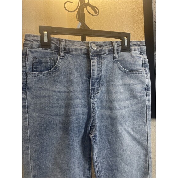 Shein Flared Denim Jeans Size 12 Y Blue High Rise Medium Wash 5-Pocket - Picture 2 of 6